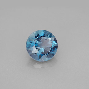 Topazio naturale blu da 2,25 ct, taglio rotondo, VVS-VS