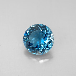 Topazio naturale blu da 2,52 ct, taglio rotondo, VVS-VS