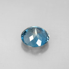 Topazio naturale blu da 2,52 ct, taglio rotondo, VVS-VS