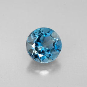 Topazio naturale blu da 2,57 ct, taglio rotondo, VS-SI