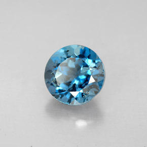Topazio naturale blu da 2,57 ct, taglio rotondo, VS-SI