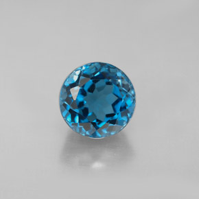 Topazio naturale blu da 3,07 ct, taglio rotondo, VVS-VS