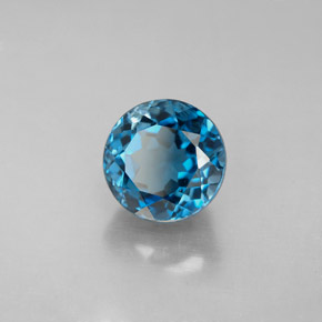 Topazio naturale blu da 3,07 ct, taglio rotondo, VVS-VS