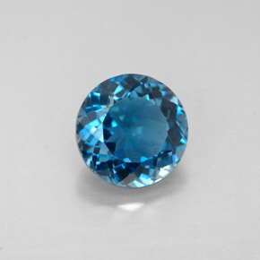 Topazio naturale blu da 2,49 ct, taglio rotondo, VS