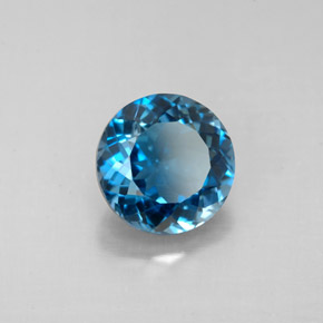 Topazio naturale blu da 2,49 ct, taglio rotondo, VS