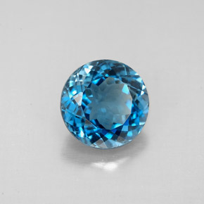 Topazio naturale blu da 2,49 ct, taglio rotondo, VS