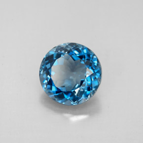 Topazio naturale blu da 2,49 ct, taglio rotondo, VS