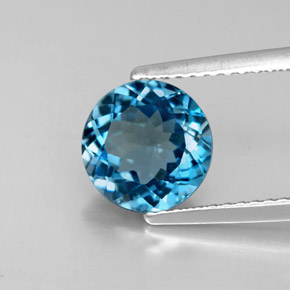 Topazio naturale blu da 2,32 ct, taglio rotondo, VS