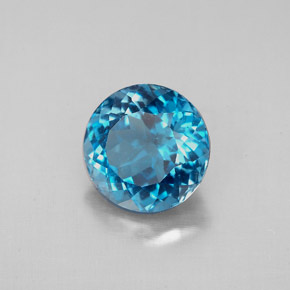 Topazio naturale blu da 2,72 ct, taglio rotondo, VS