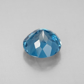 Topazio naturale blu da 2,72 ct, taglio rotondo, VS