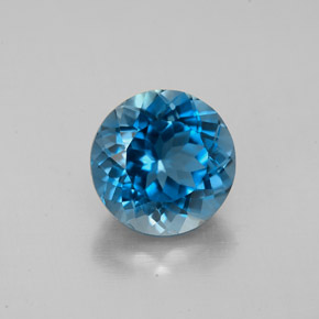 Topazio naturale blu da 2,69 ct, taglio rotondo, VS