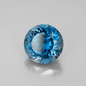 Topazio naturale blu da 2,69 ct, taglio rotondo, VS