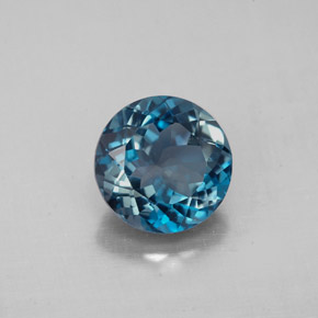Topazio naturale blu da 2,34 ct, taglio rotondo, VS