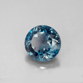 Topazio naturale blu da 2,34 ct, taglio rotondo, VS