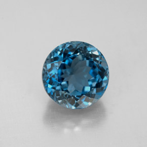 Topazio naturale blu da 3,17 ct, taglio rotondo, VS