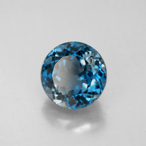Topazio naturale blu da 3,17 ct, taglio rotondo, VS