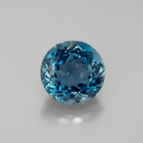 Topazio naturale blu da 2,69 ct, taglio rotondo, VS