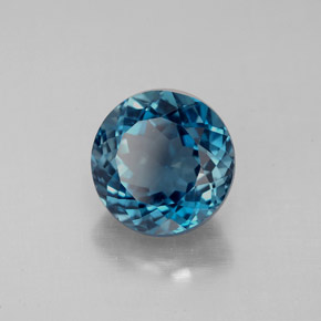 Topazio naturale blu da 2,69 ct, taglio rotondo, VS