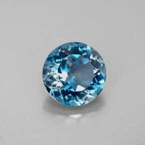 Topazio naturale blu da 2,45 ct, taglio rotondo, VS