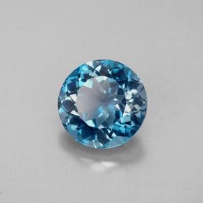 Topazio naturale blu da 2,45 ct, taglio rotondo, VS