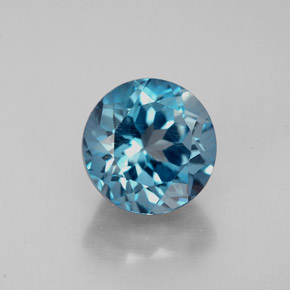 Topazio naturale blu da 2,93 ct, taglio rotondo, VS