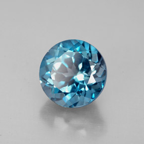 Topazio naturale blu da 2,93 ct, taglio rotondo, VS