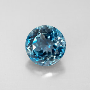 Topazio naturale blu da 2,70 ct, taglio rotondo, VS