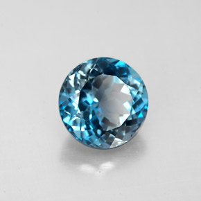 Topazio naturale blu da 2,70 ct, taglio rotondo, VS