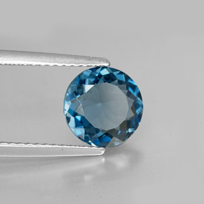Topazio naturale blu da 2,02 ct, taglio rotondo, VS