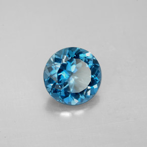 Topazio naturale blu da 2,25 ct, taglio rotondo, VS