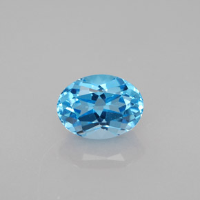 Topazio naturale blu da 1,74 ct, taglio ovale, VVS-VS