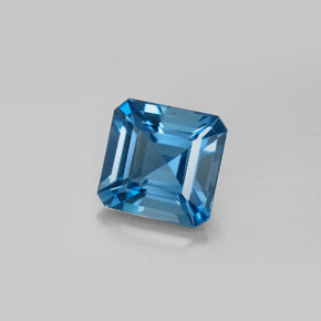 Topazio naturale blu da 2,64 ct, taglio smeraldo, VVS-VS