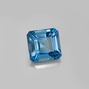 Topazio naturale blu da 2,64 ct, taglio smeraldo, VVS-VS