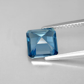 Topazio naturale blu da 2,64 ct, taglio smeraldo, VVS-VS