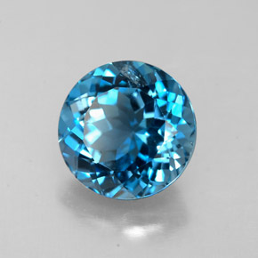 Topazio naturale blu da 2,52 ct, taglio rotondo, VS