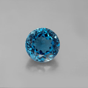 Topazio naturale blu da 2,90 ct, taglio rotondo, VS