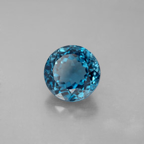 Topazio naturale blu da 2,90 ct, taglio rotondo, VS