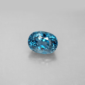 Topazio naturale blu da 1,91 ct, taglio ovale, VVS-VS