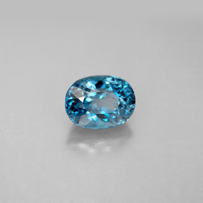 Topazio naturale blu da 1,91 ct, taglio ovale, VVS-VS