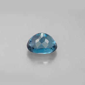 Topazio naturale blu da 1,91 ct, taglio ovale, VVS-VS
