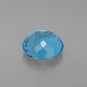 Topazio naturale blu da 3,40 ct, taglio rotondo, VVS-VS