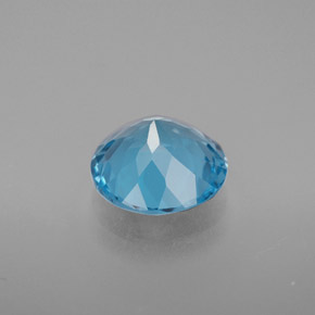 Topazio naturale blu da 3,07 ct, taglio rotondo, VVS-VS