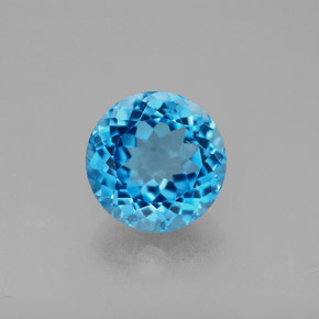 Topazio naturale blu da 3,50 ct, taglio rotondo, VS