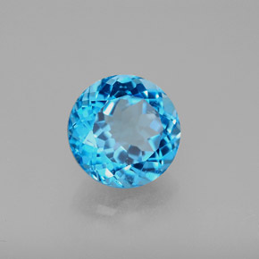 Topazio naturale blu da 3,50 ct, taglio rotondo, VS