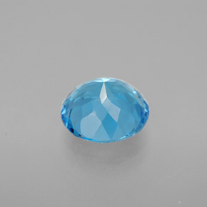 Topazio naturale blu da 3,31 ct, taglio rotondo, VVS