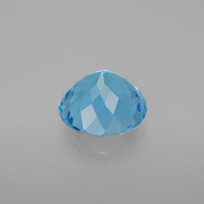 Topazio naturale blu da 3,42 ct, taglio rotondo, VVS-VS