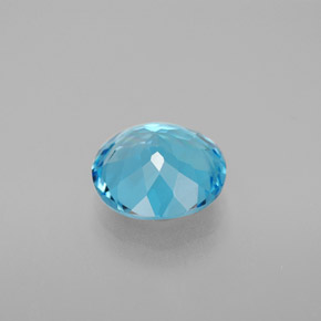 Topazio naturale blu da 2,97 ct, taglio rotondo, VS