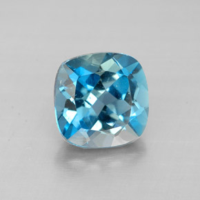 Topazio naturale blu da 2,00 ct, taglio a cuscino, VVS-VS