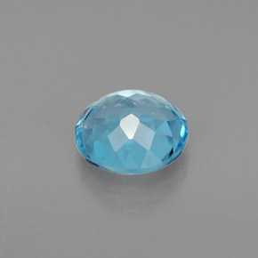 Topazio naturale blu da 1,69 ct, taglio rotondo, VS