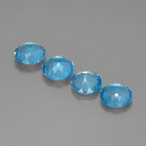 Topazio naturale blu da  ct, taglio rotondo, VVS-VS